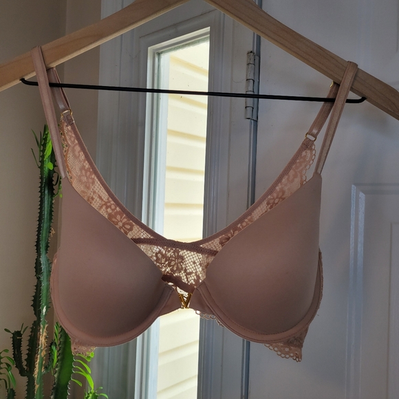 Victorias Secret Uplift Demi Rose Gold Padded Underwired Bra Size 34C - Picture 1 of 9